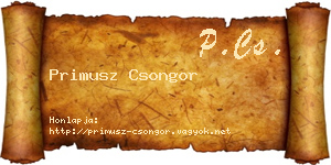 Primusz Csongor névjegykártya