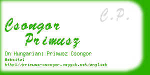 csongor primusz business card